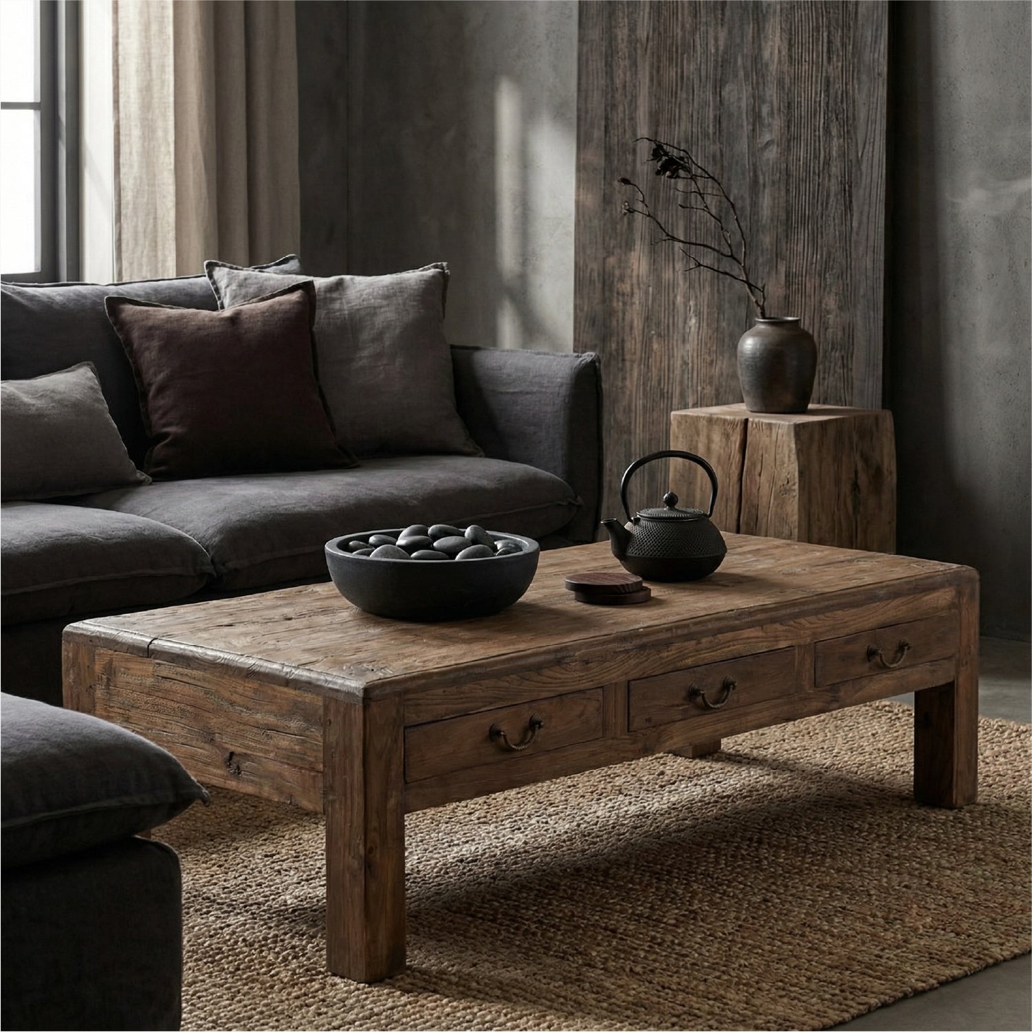 Mesa Centro 3 Cajones Madera