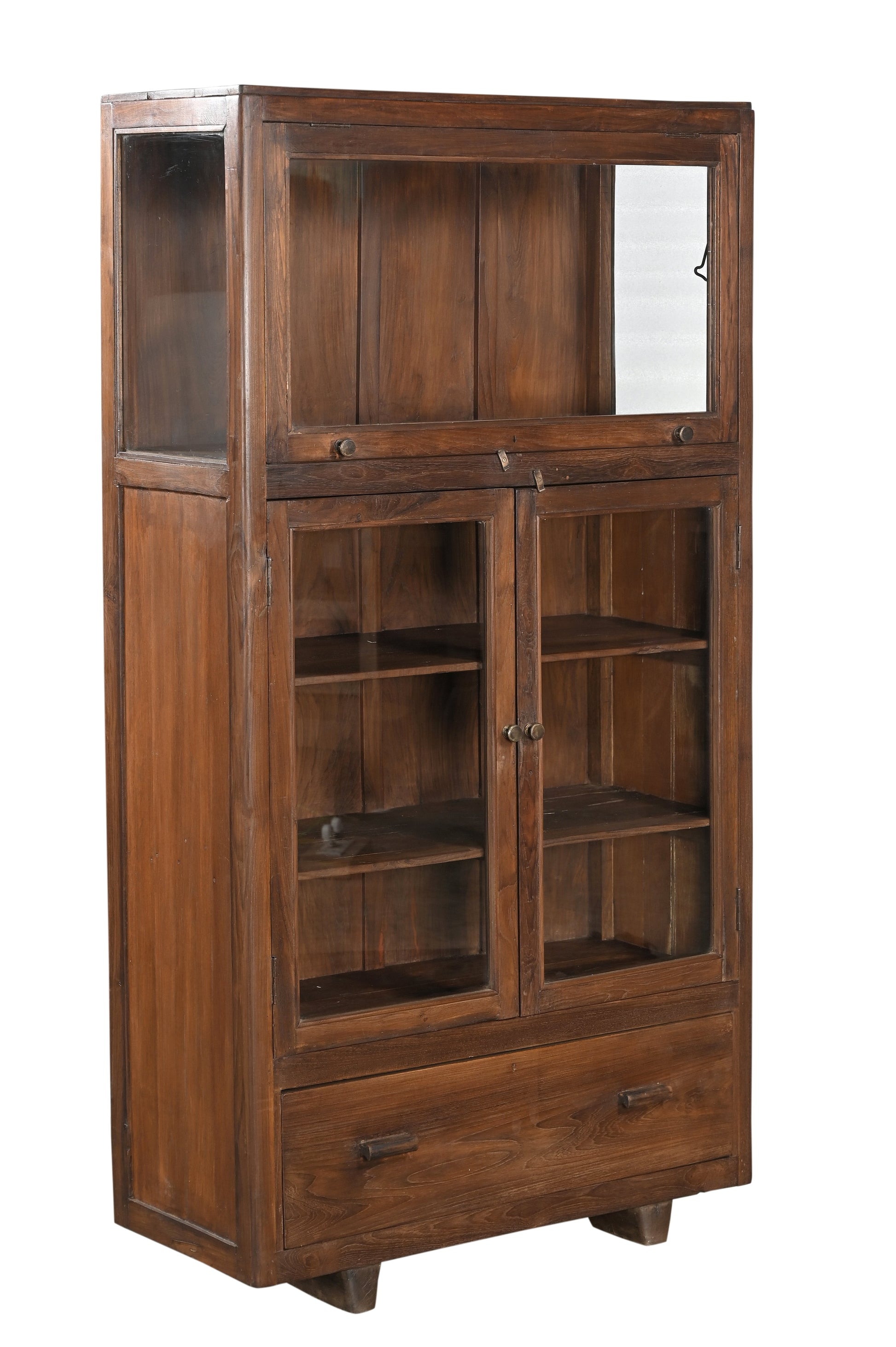 Vitrina 3 Puertas 1 Cajon Madera
