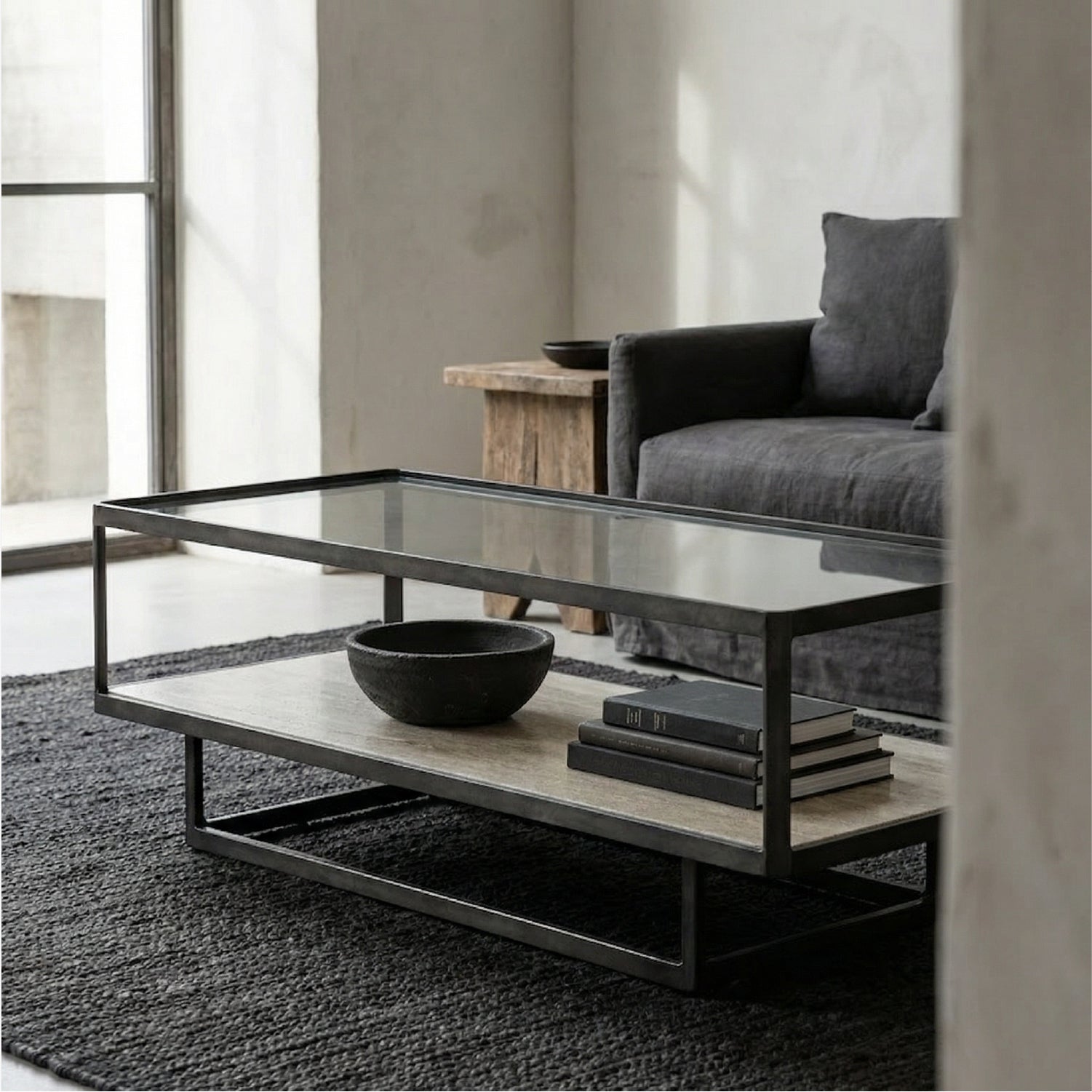 Mesa Centro Caprice Vidrio y Marmol