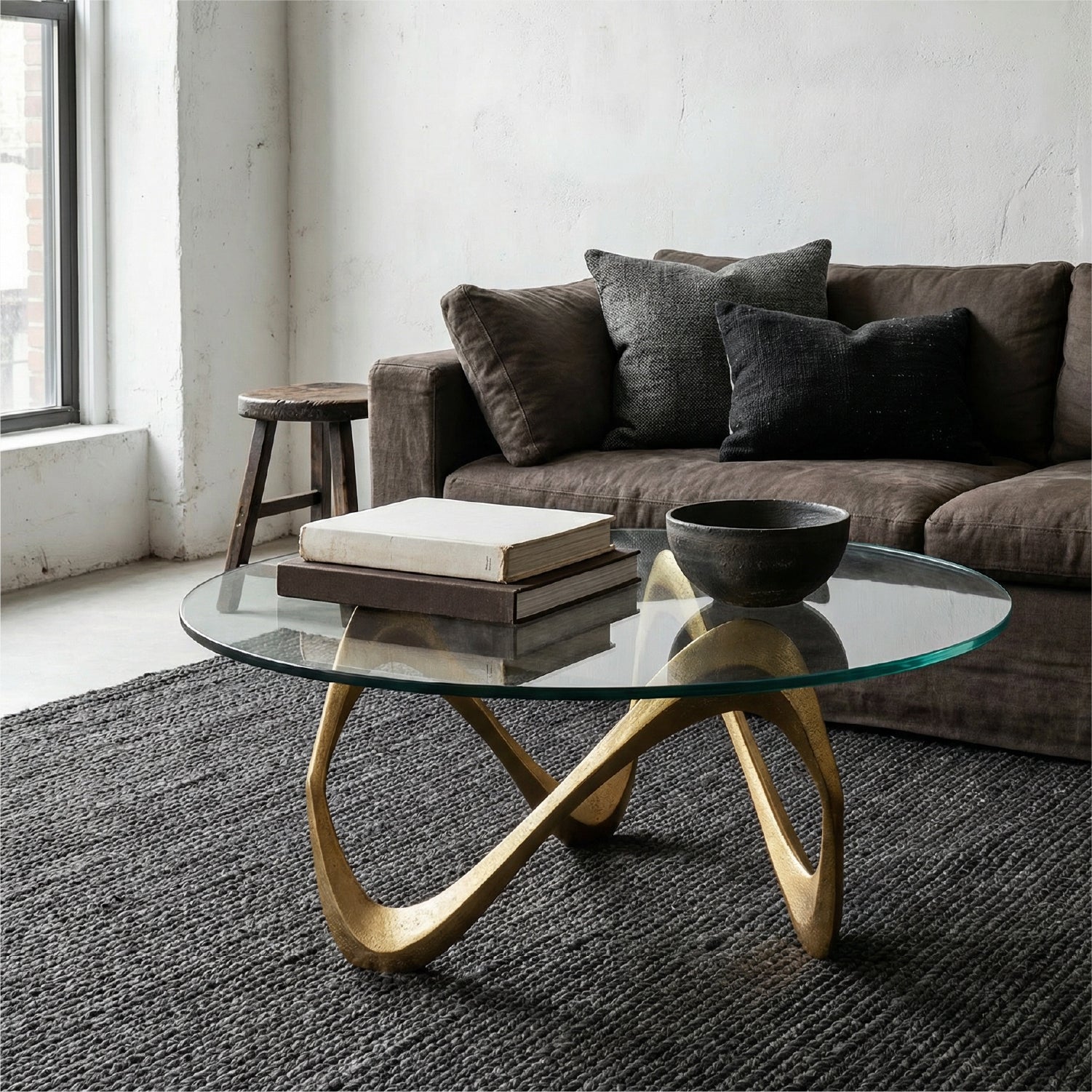 Mesa Centro Espira Shiny Gold