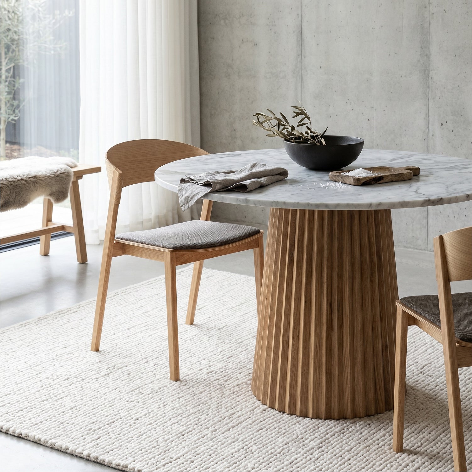 Mesa Comedor Lyra 2 Mármol Indian Brown 90