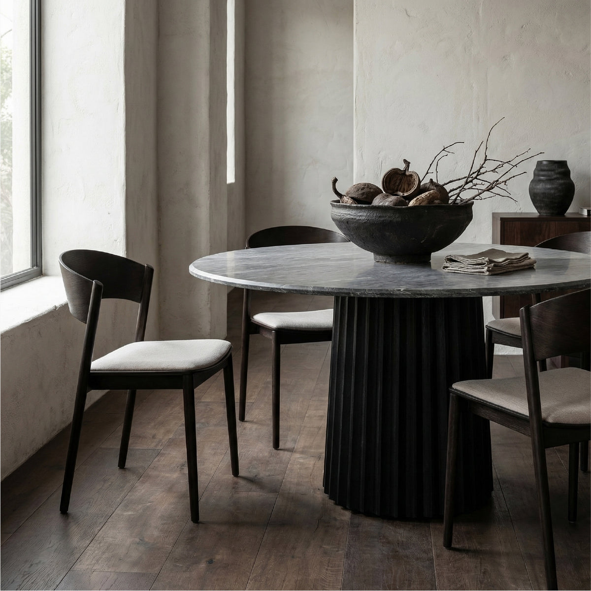 Mesa Comedor Lyra Marmol Negro 90