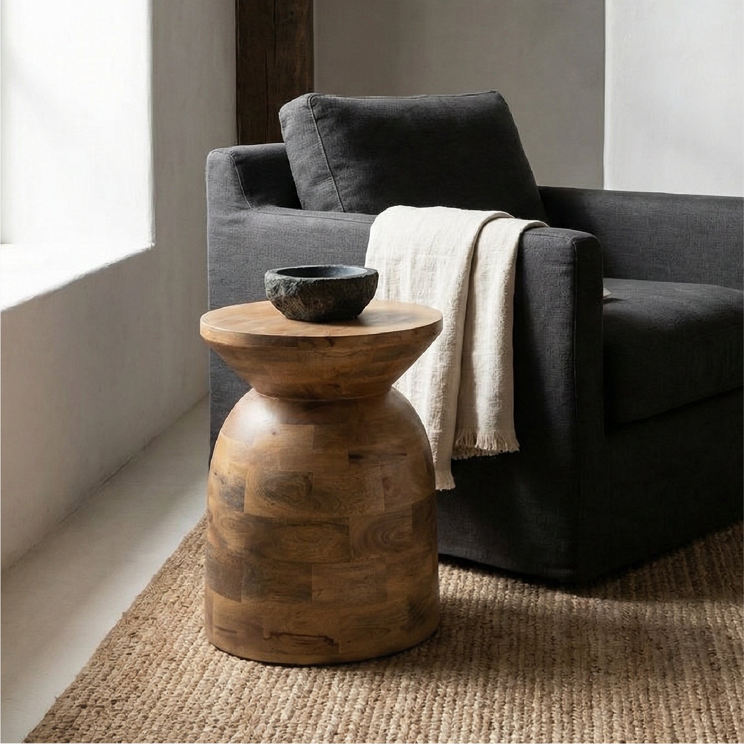 Mesa Lateral Milan Madera Cafe