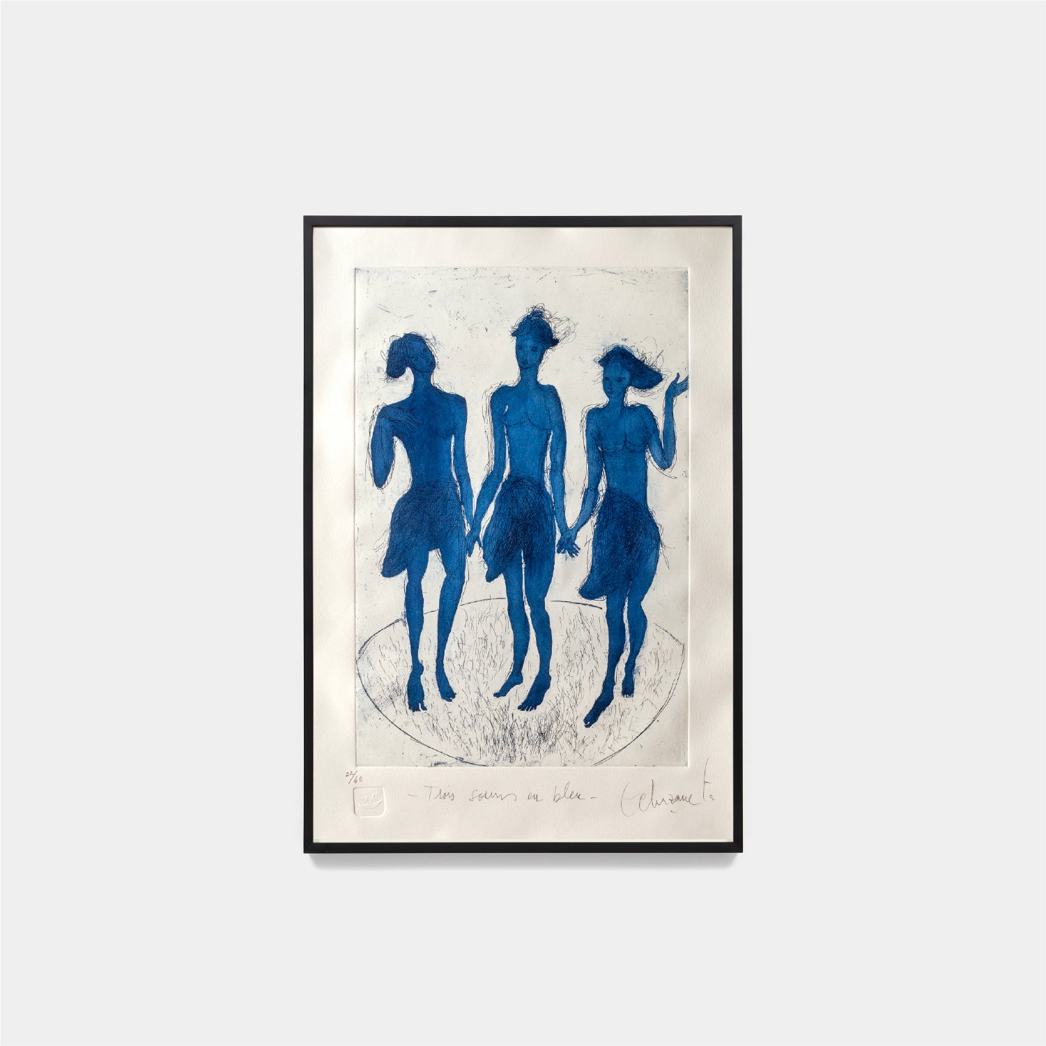 ALFREDO ECHAZARRETA Trois Soeurs En Bleu
