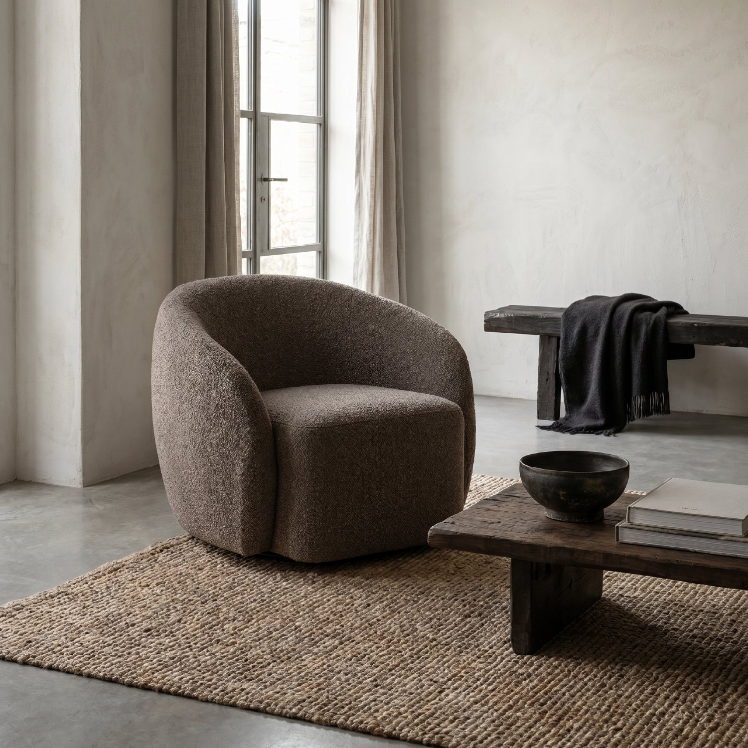 Sillon Giratorio Hank Cafe Oscuro