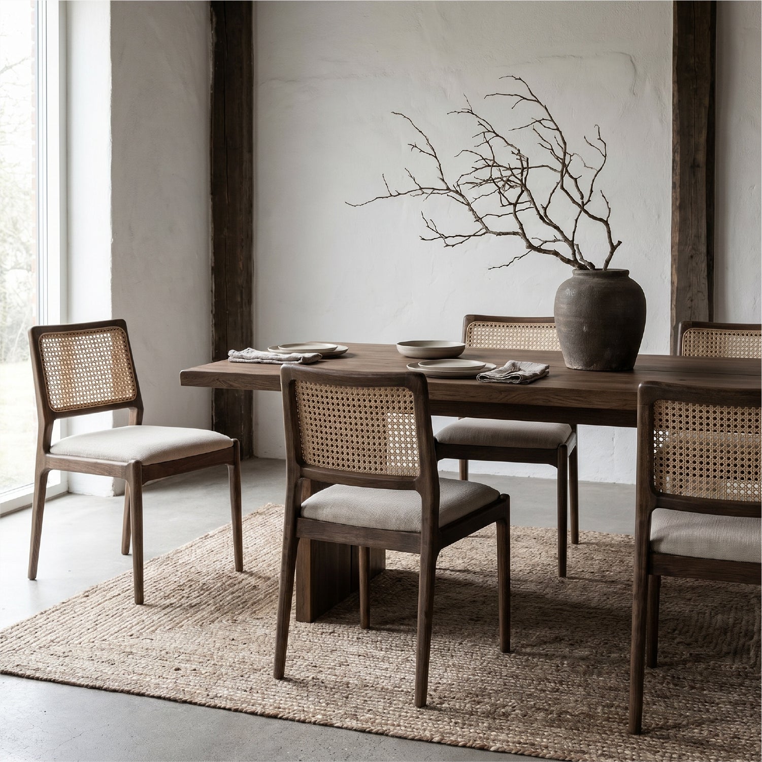 Silla Comedor Amelia Antique y Rattan