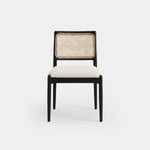 Silla Comedor Amelia Negro y Rattan