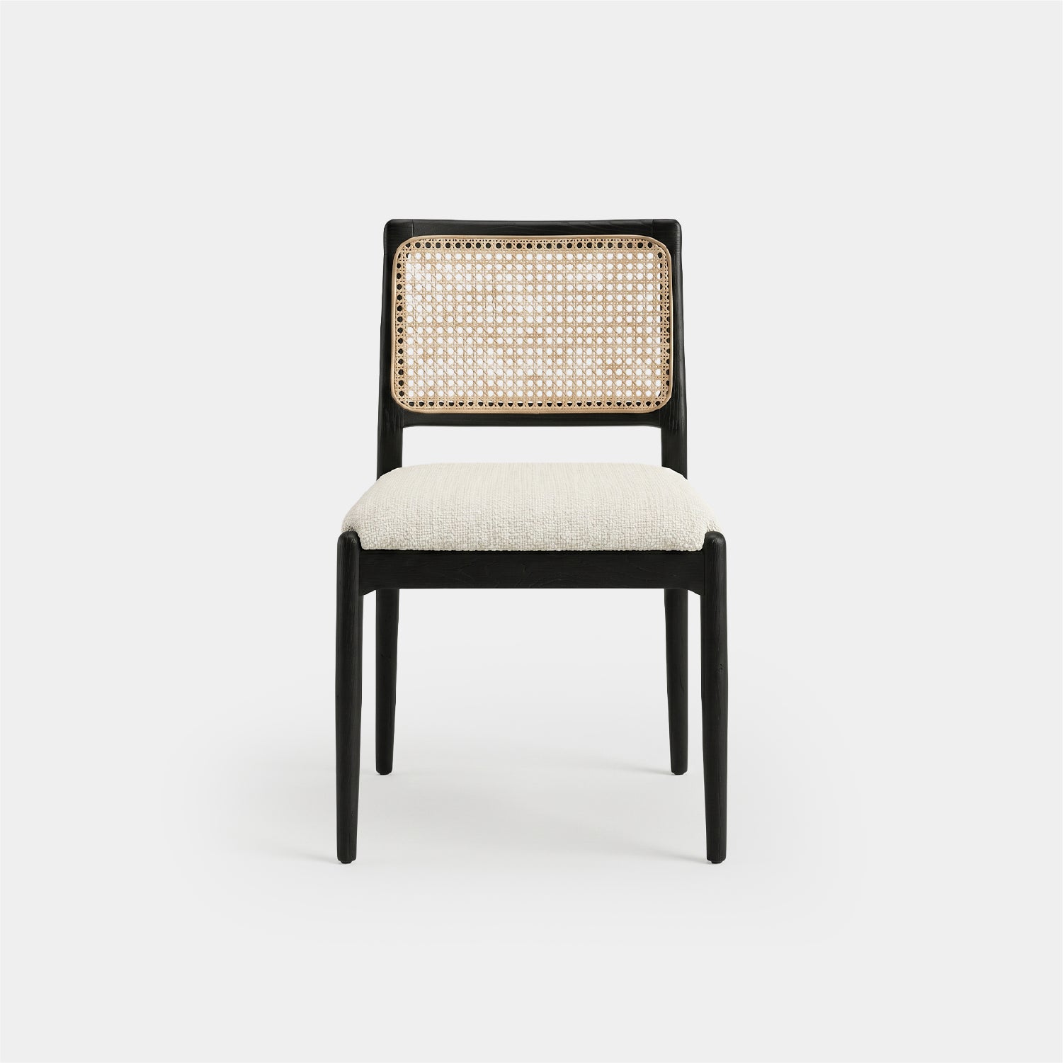 Silla Comedor Amelia Negro y Rattan