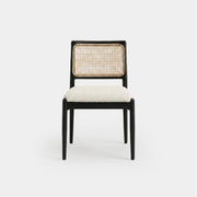 Silla Comedor Amelia Negro y Rattan