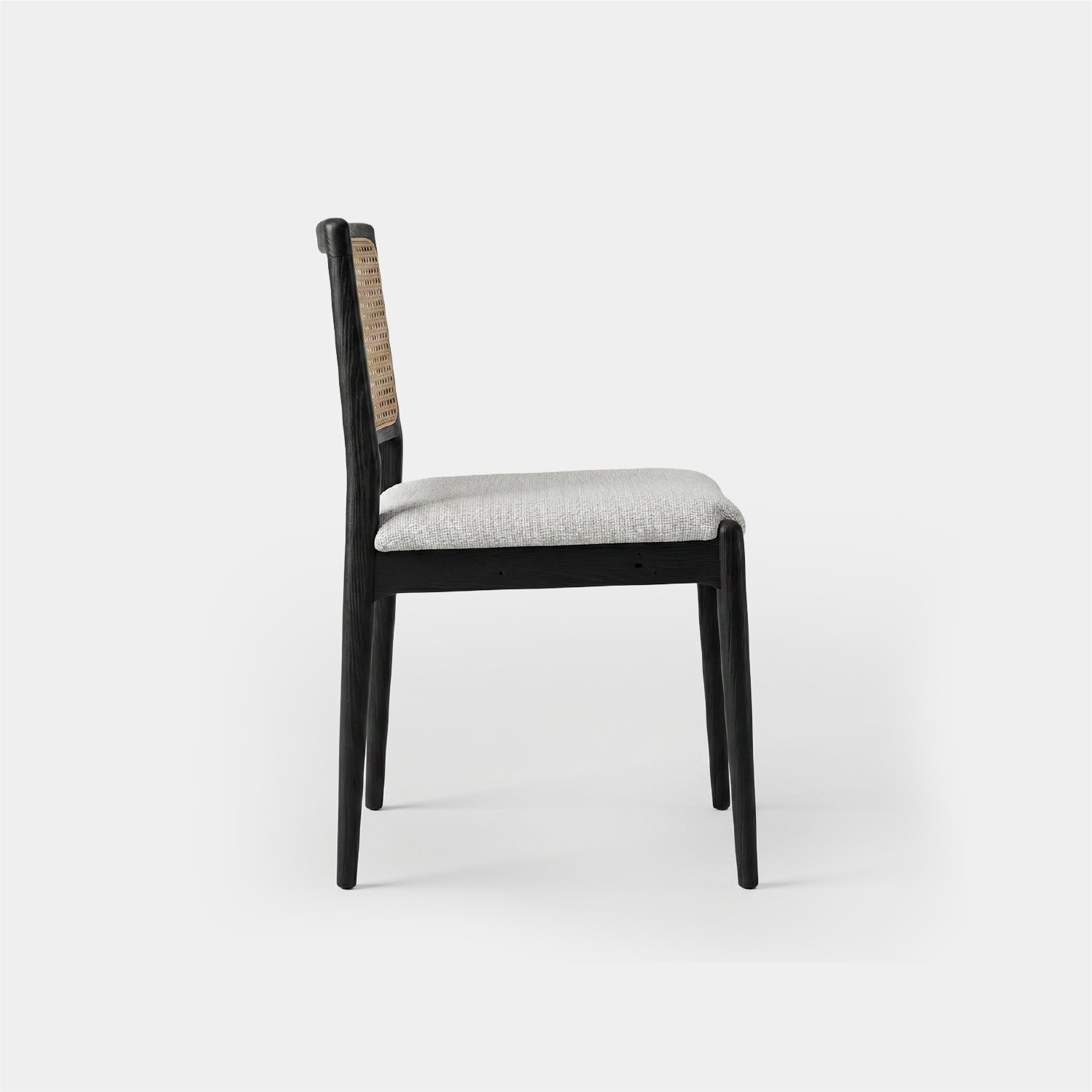 Silla Comedor Amelia Negro y Rattan
