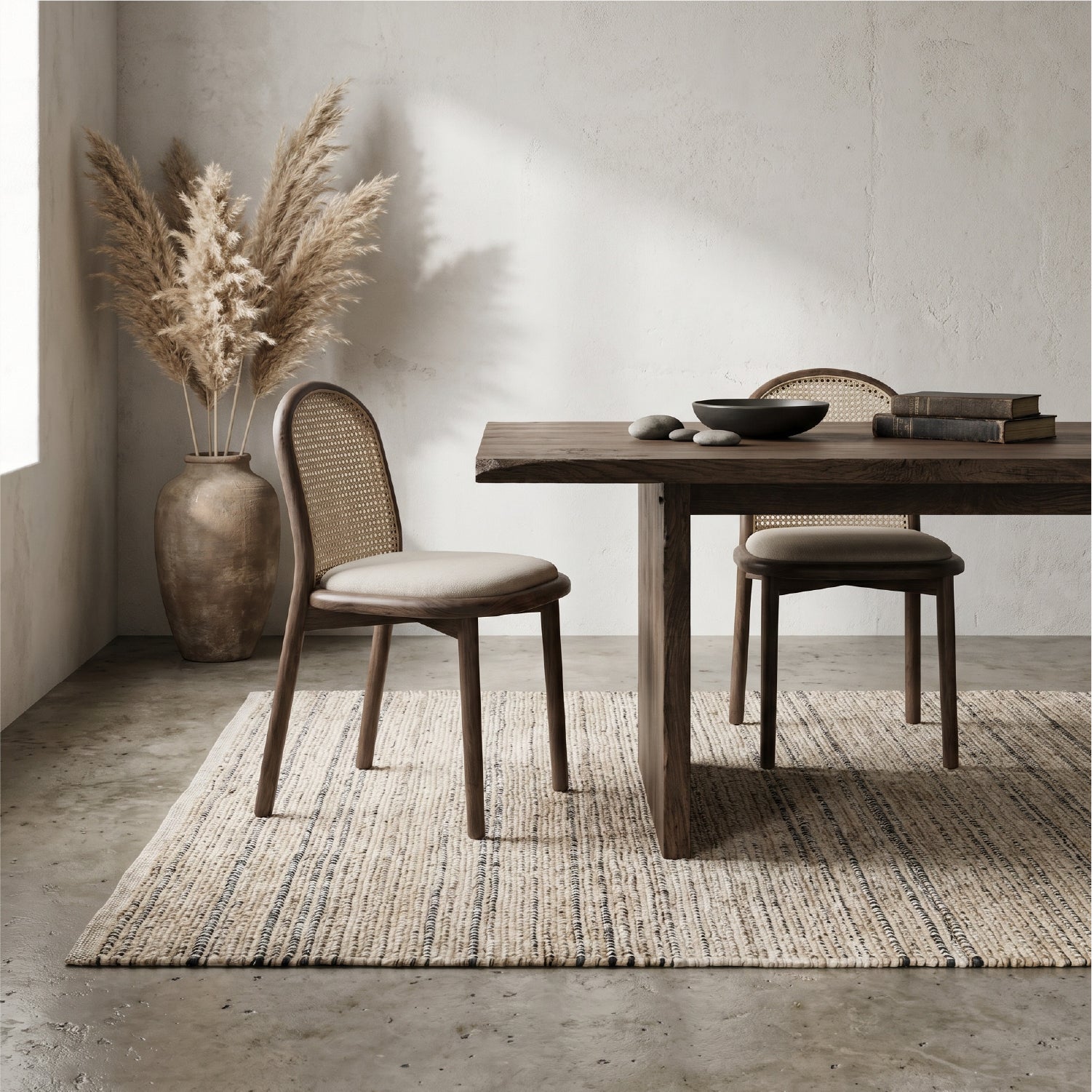 Silla Comedor Alesio Antique y Rattan