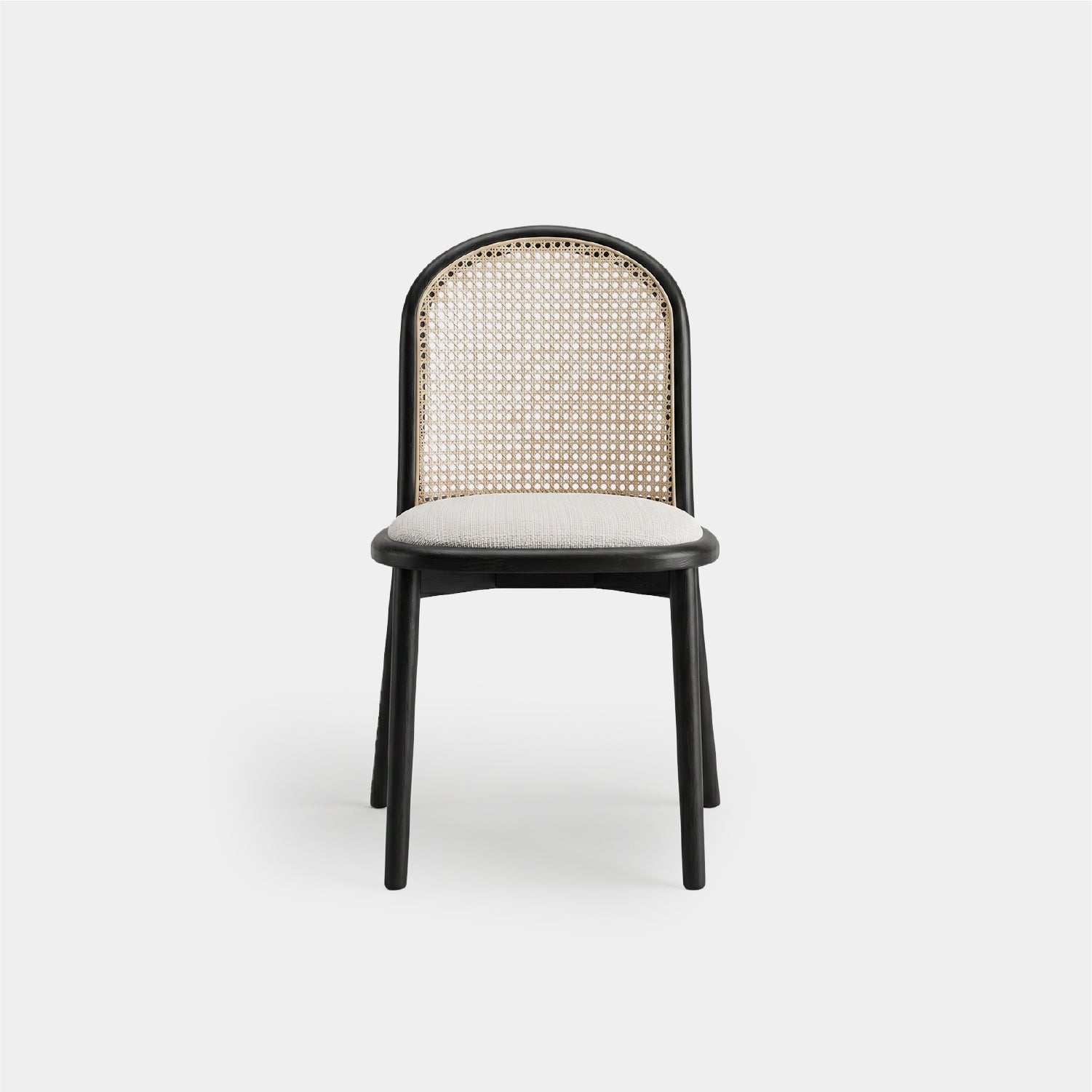 Silla Comedor Alesio Negro y Rattan
