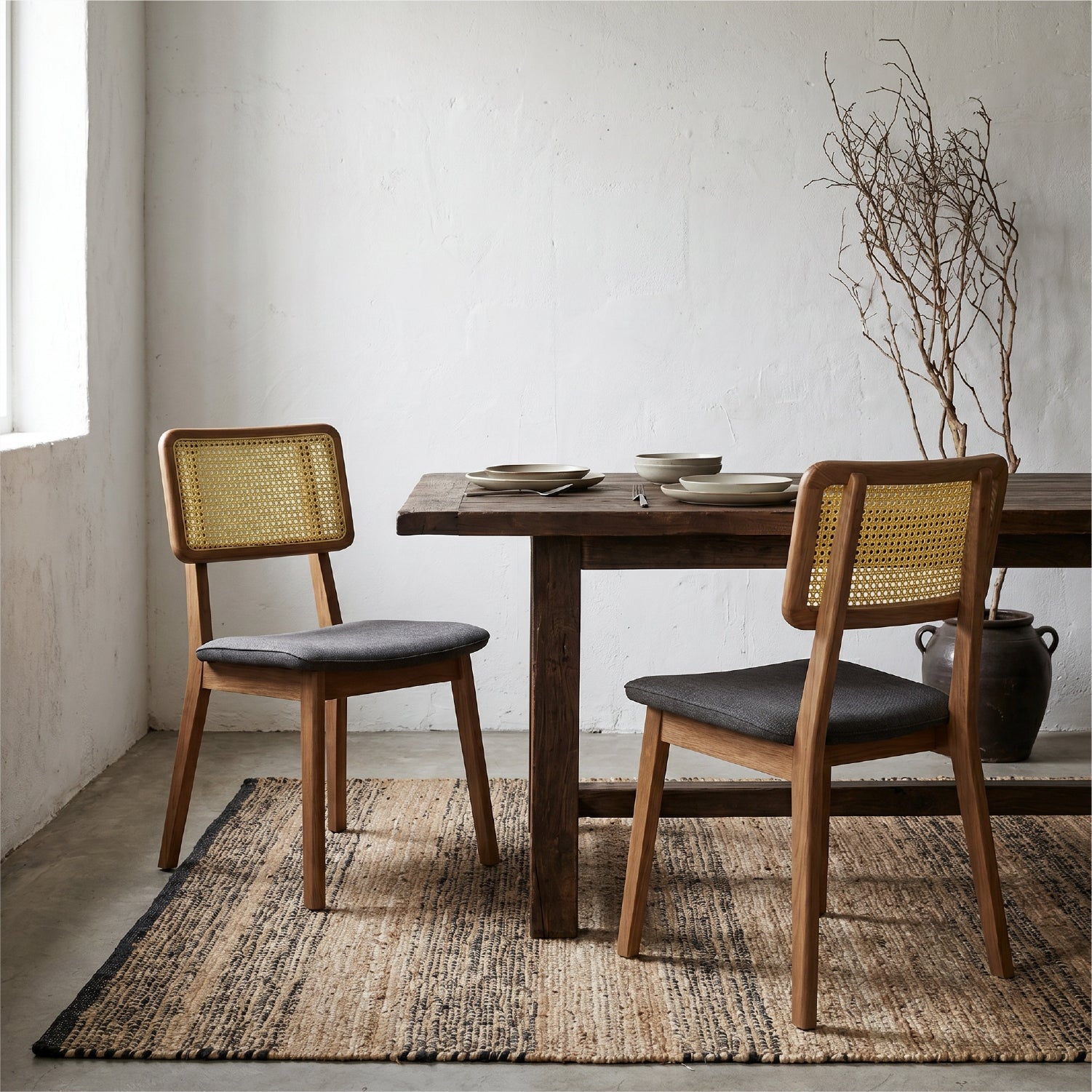 Silla Comedor Monte rattan gris