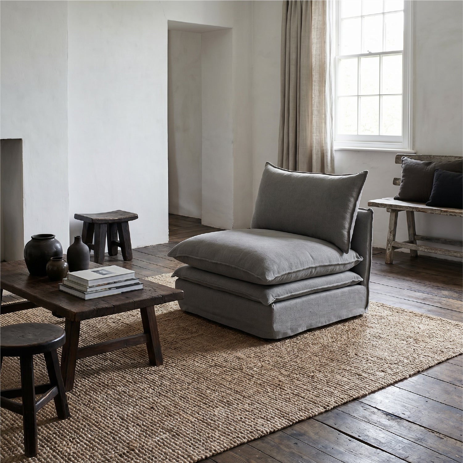 Sillon Radley 1P Armless Gris oscuro