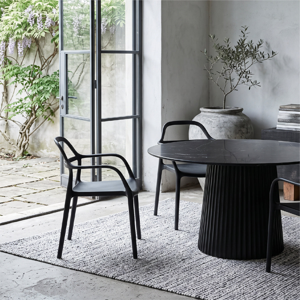 Silla Comedor Terraza Dora Negra