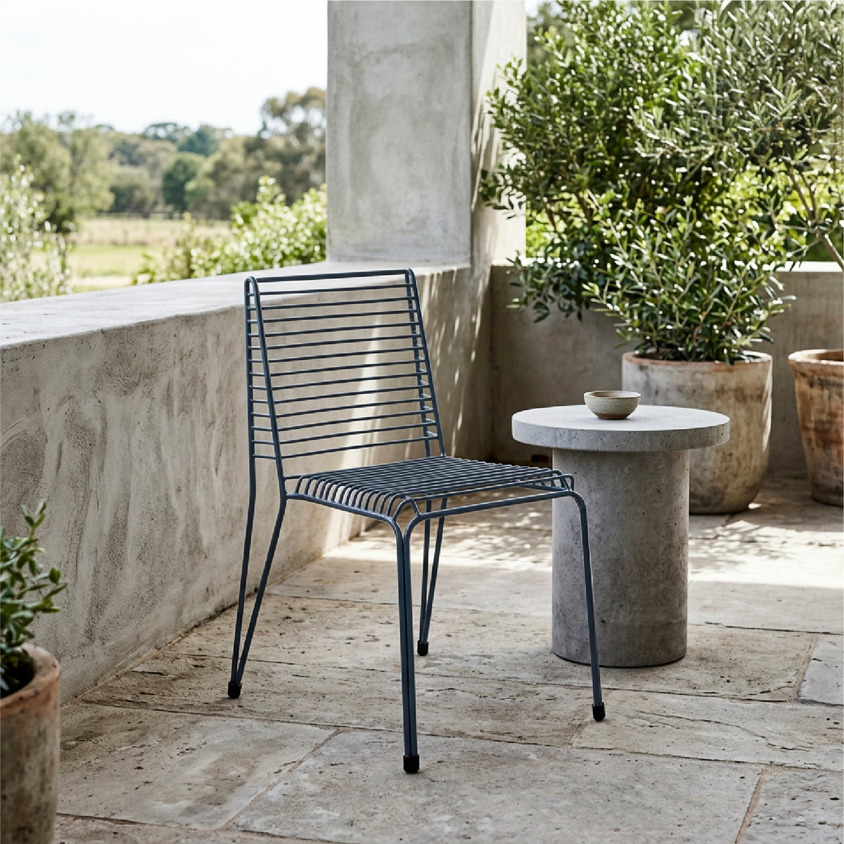 Silla Comedor Terraza Costa Gris Oscuro