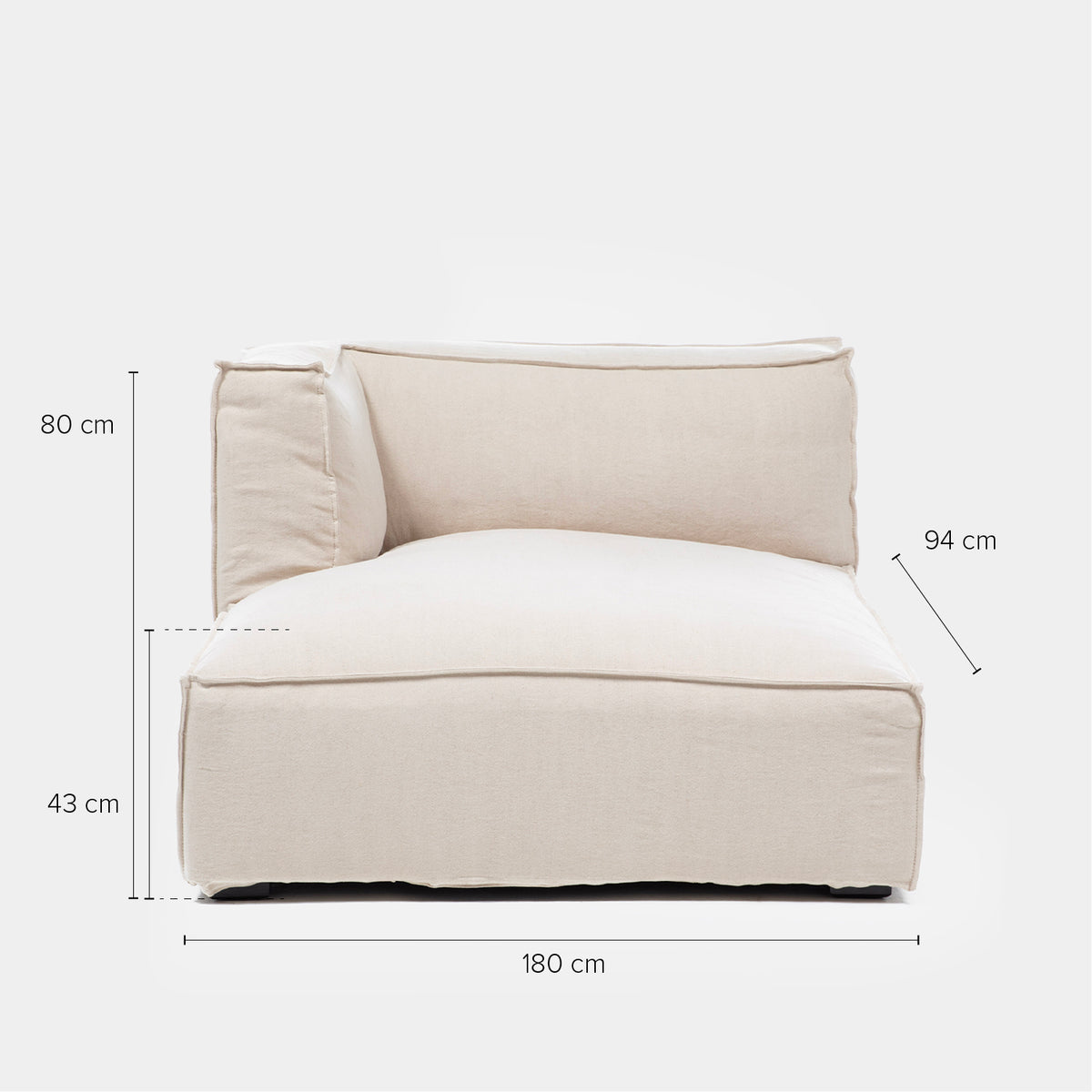 Sofa Seccional Cube Widecouch Der. Crudo