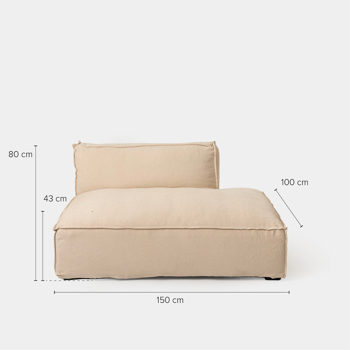 Sofa Seccional Cube Armless Izq. Crudo