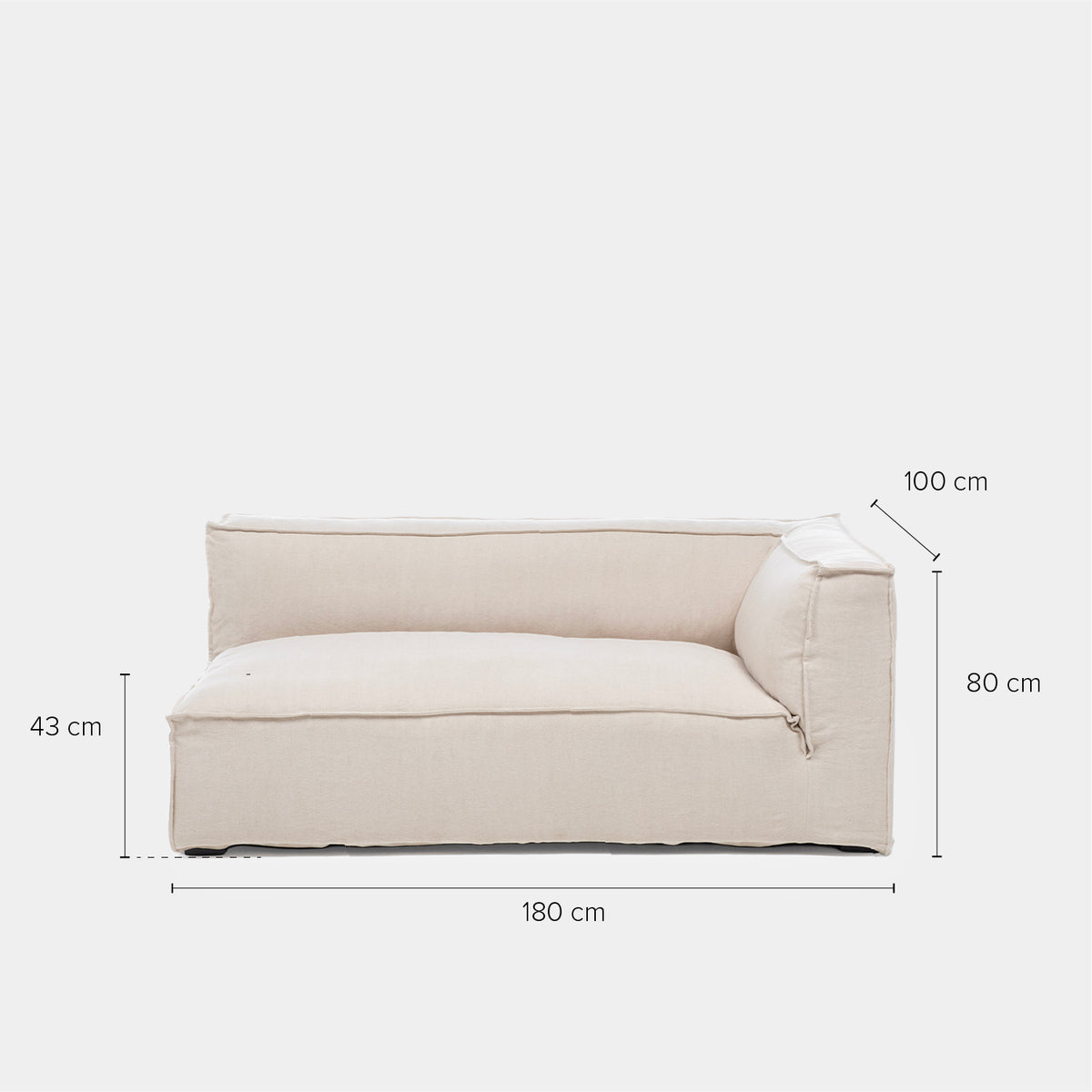 Sofa Seccional Cube One Arm Izq Crudo