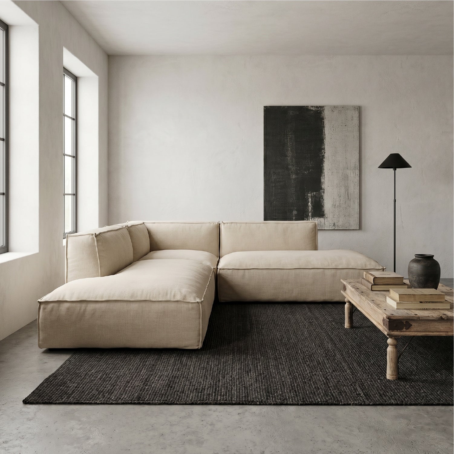 Sofa Seccional Cube Armless Der. Crudo