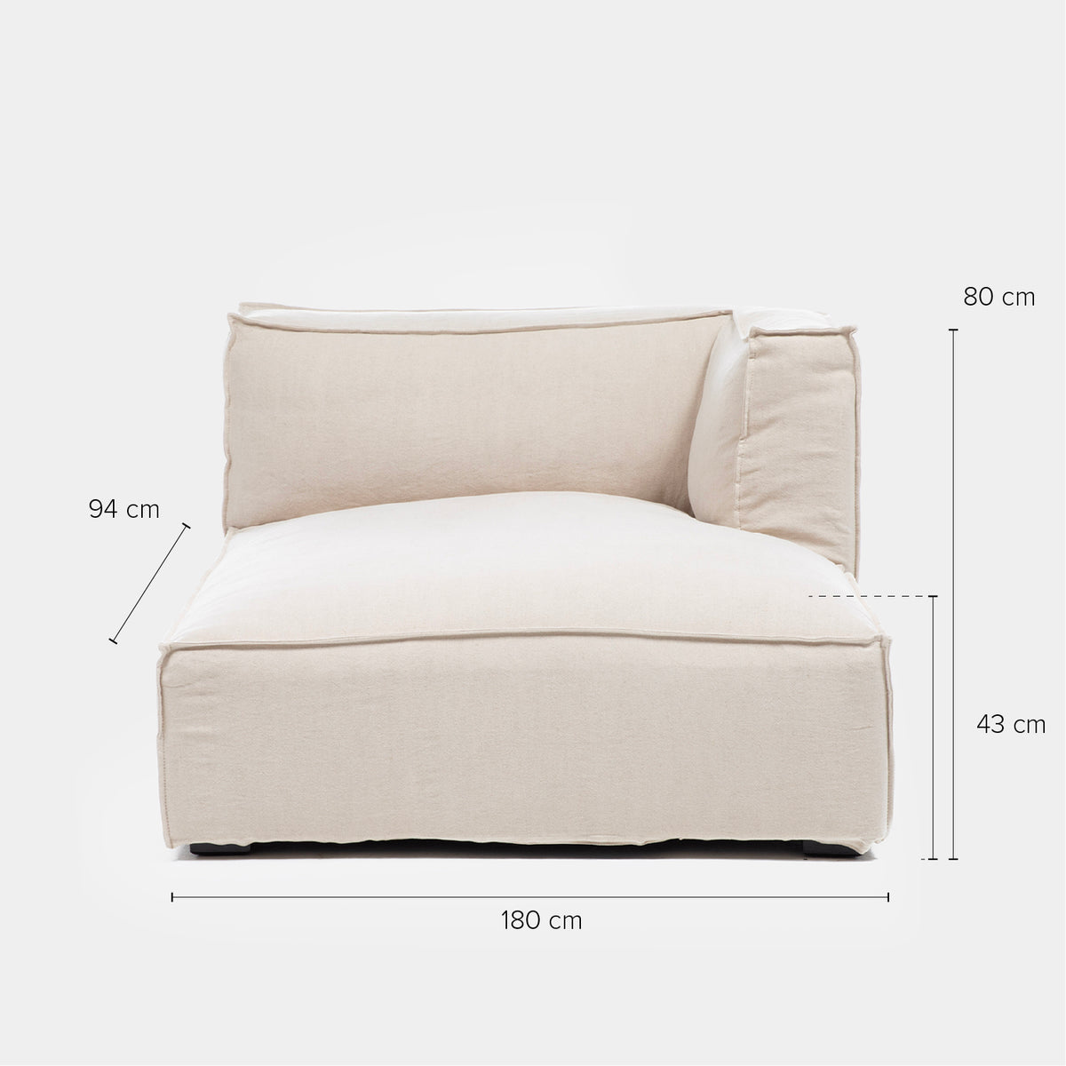 Sofa Seccional Cube Widecouch Izq. Crudo
