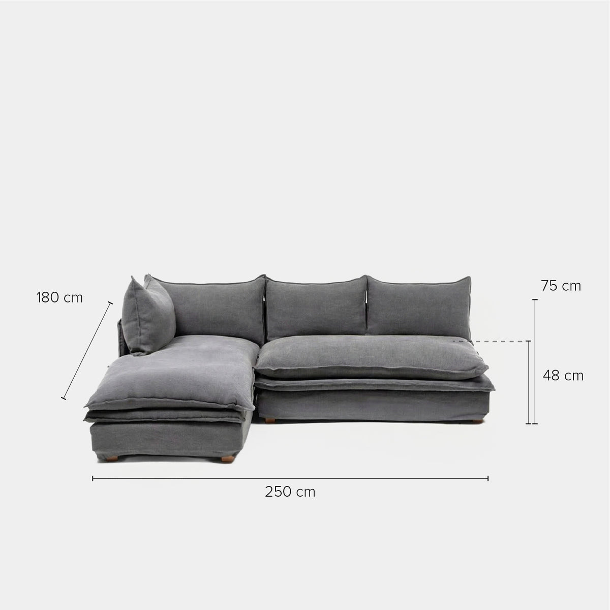 Sofa Seccional Radley M Der. Acero