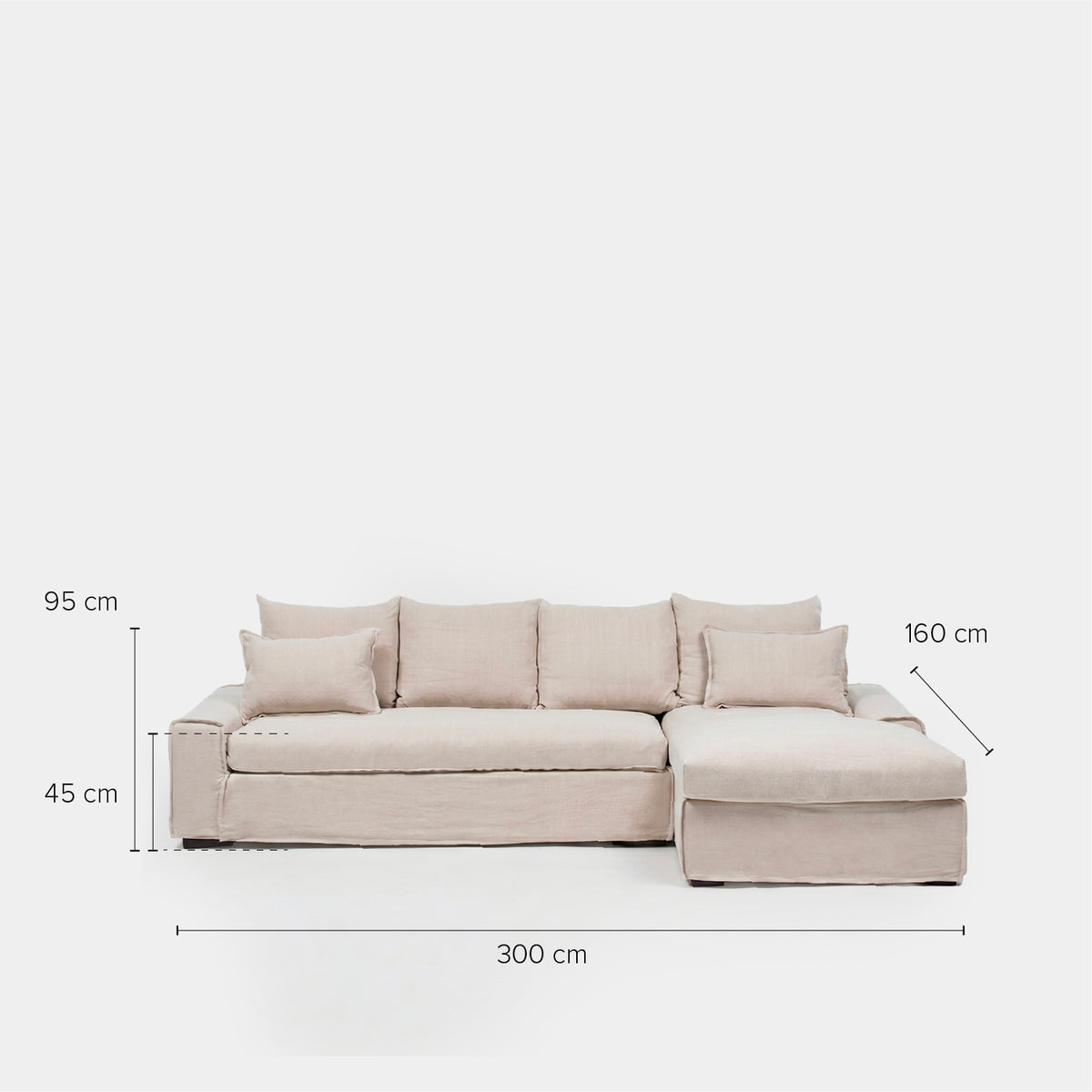 Sofa Seccional Elba 2 Der Beige
