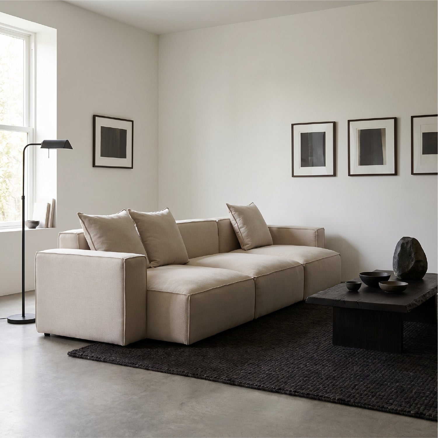 Sofa Seccional Miles Chaise Der Beige