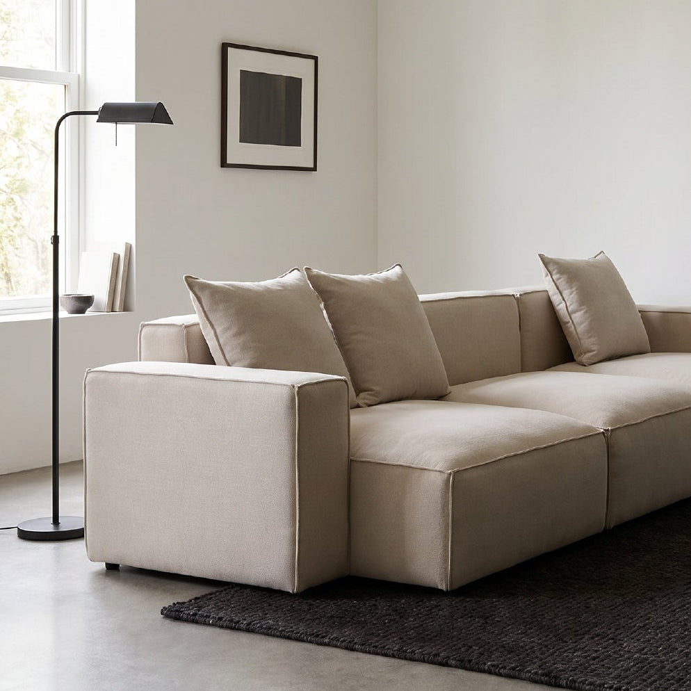 Sofa Seccional Miles Chaise Der Beige