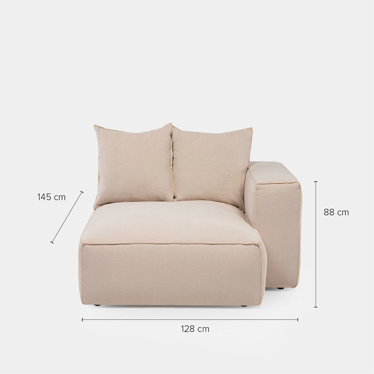 Sofa Seccional Miles Chaise Der Beige
