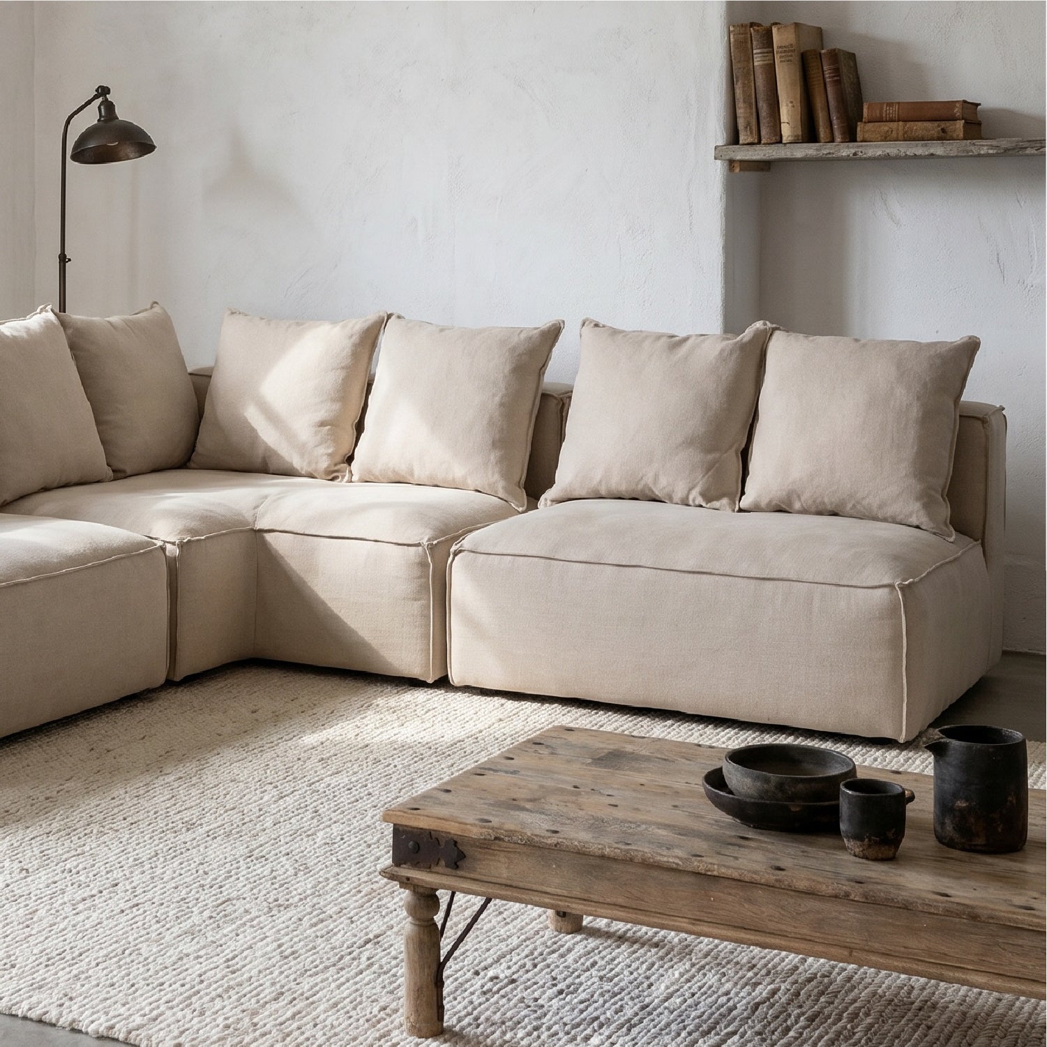 Sofa Seccional Miles Armless Beige