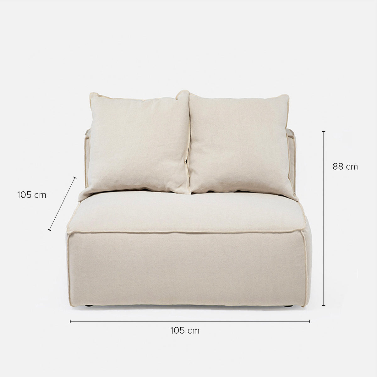 Sofa Seccional Miles Armless Beige