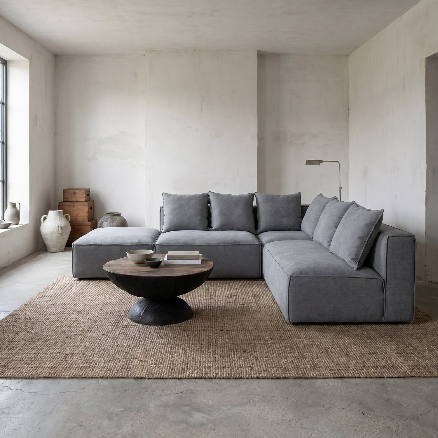 Sofa Seccional Miles Armless Gris