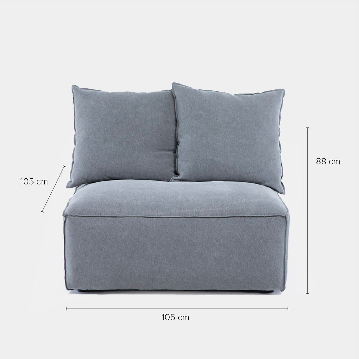 Sofa Seccional Miles Armless Gris