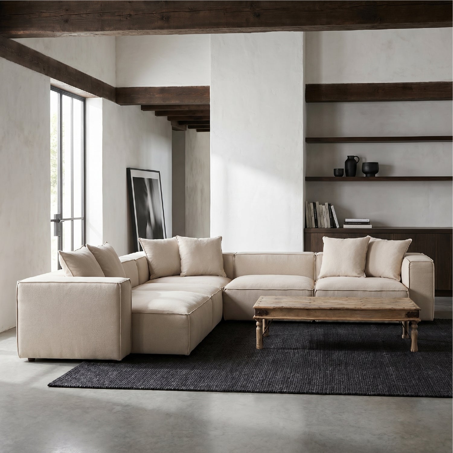 Sofa Seccional Miles Chaise Izq Beige