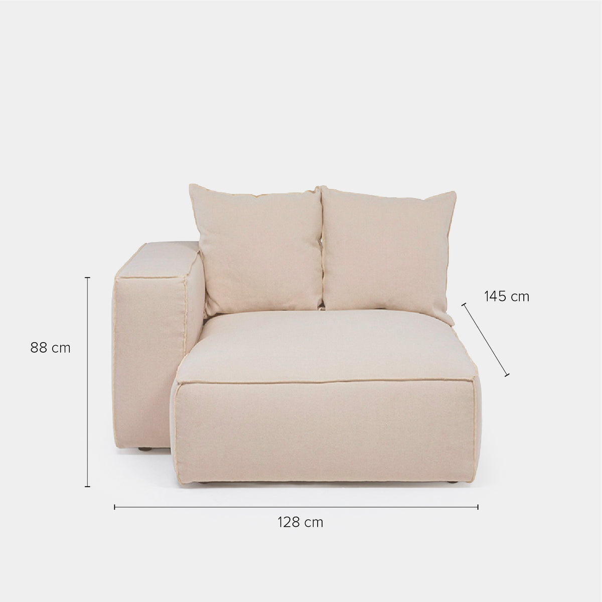 Sofa Seccional Miles Chaise Izq Beige