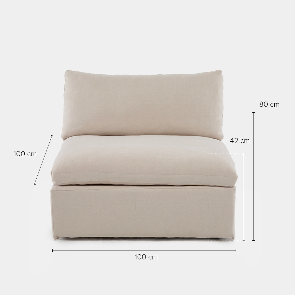 Sofa Seccional Fitz2 Armless Beige