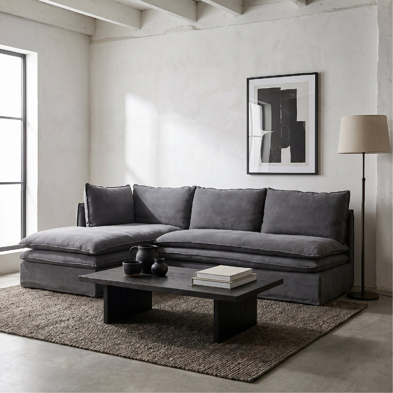 Sofa Seccional Calvin M Der Gris
