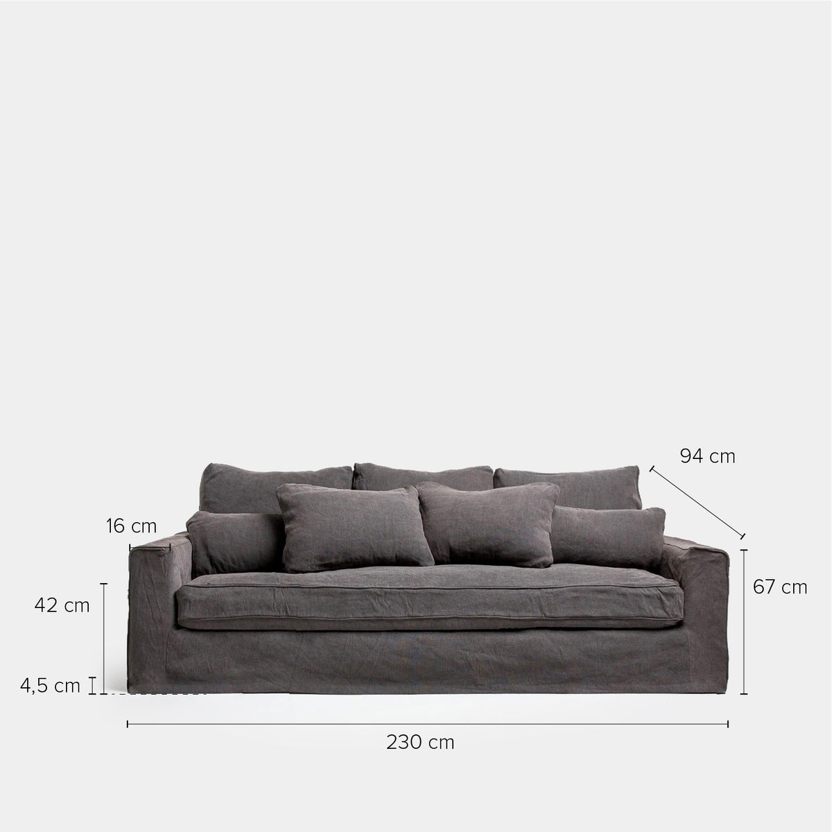 Sofa 3C Gray2 Acero