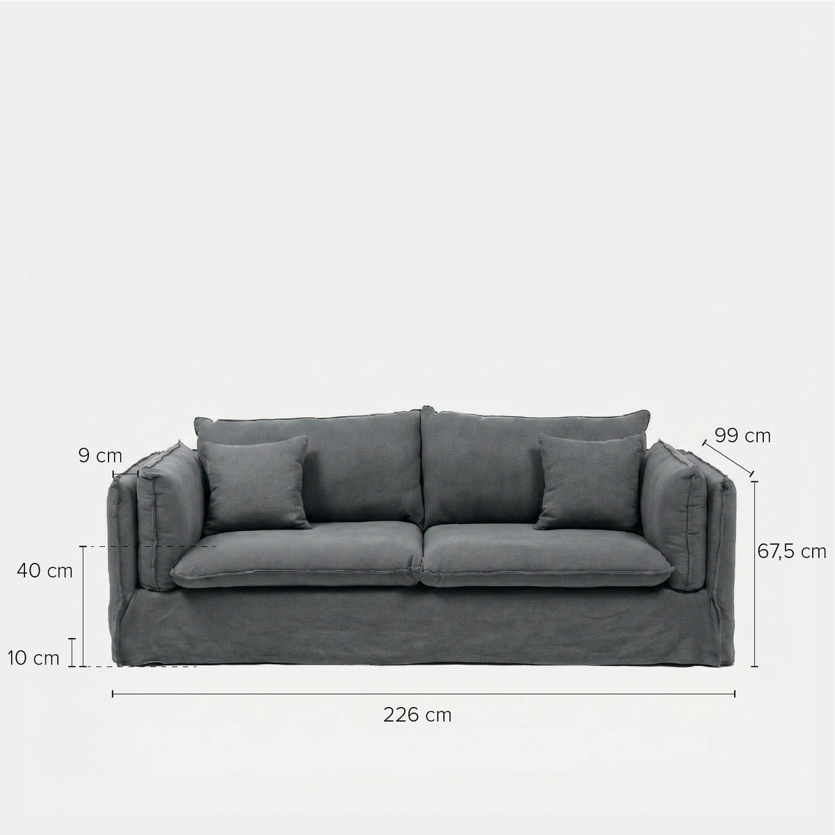 Sofa 3C Elliot Gris Oscuro