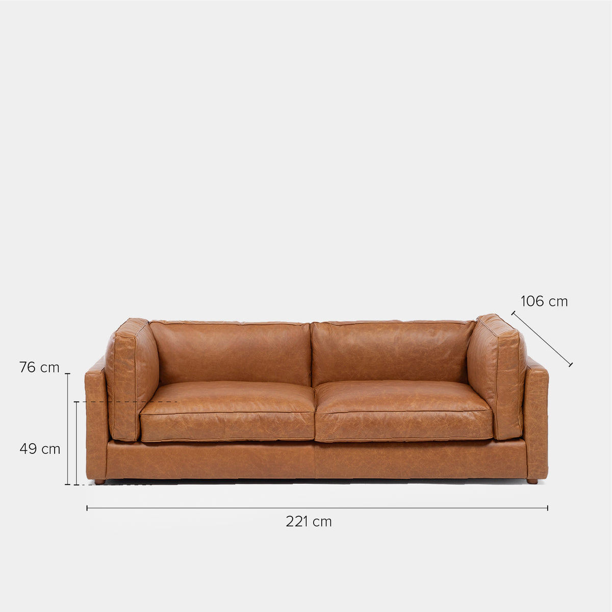 Sofa 3C Portland Cuero Cafe