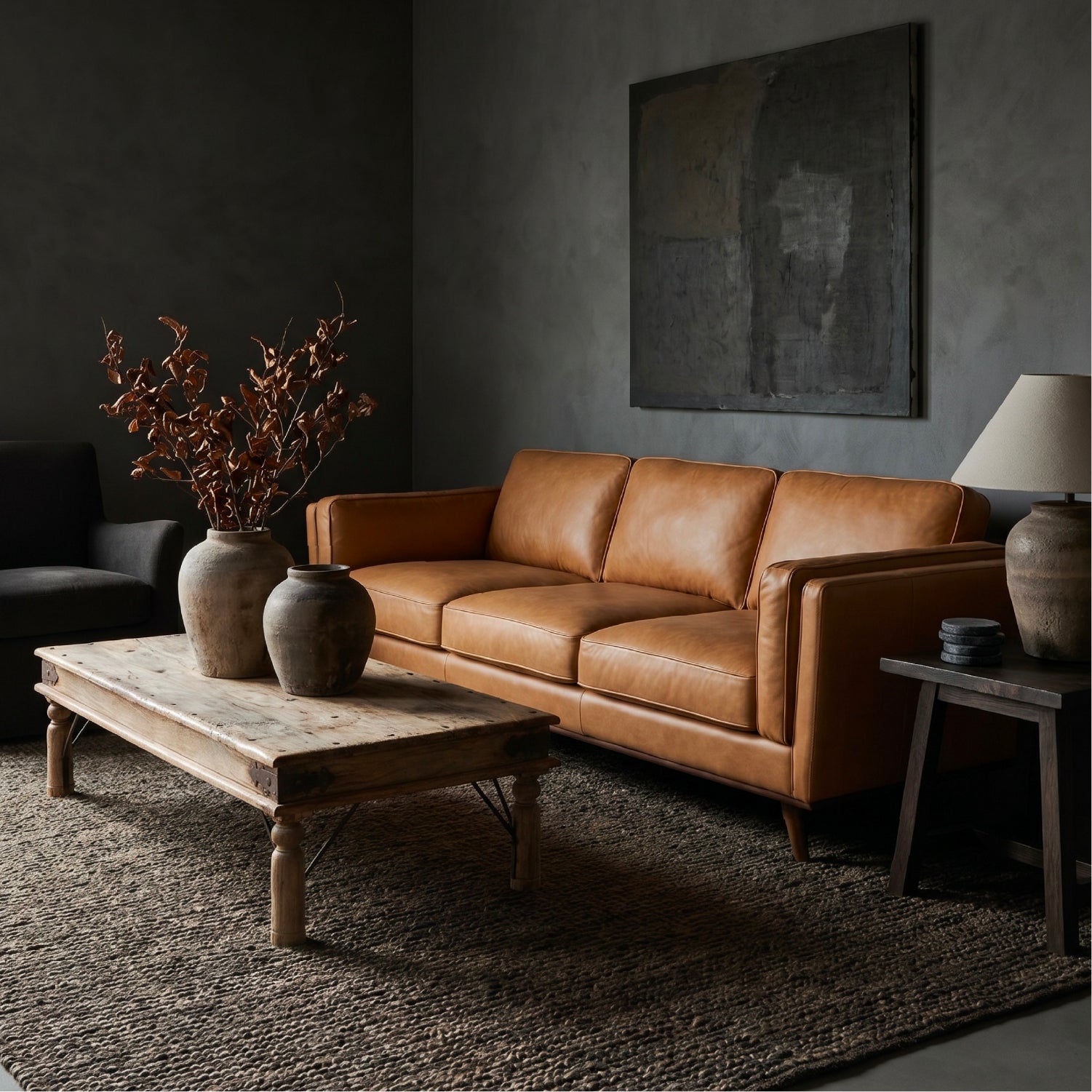 Sofa 3C Banks Cuero Cafe