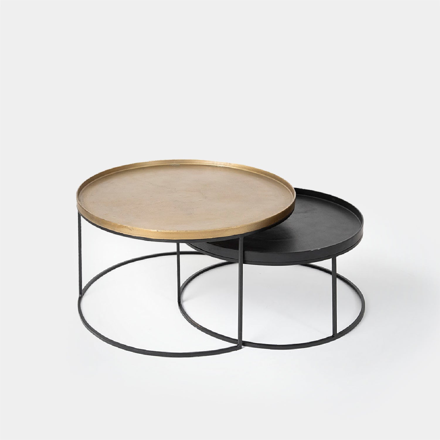 Mesa Centro Duncan Circular Doble Brass