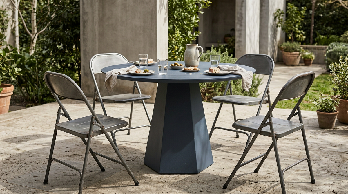 Mesa Comedor Terraza Delta Gris Oscuro 80